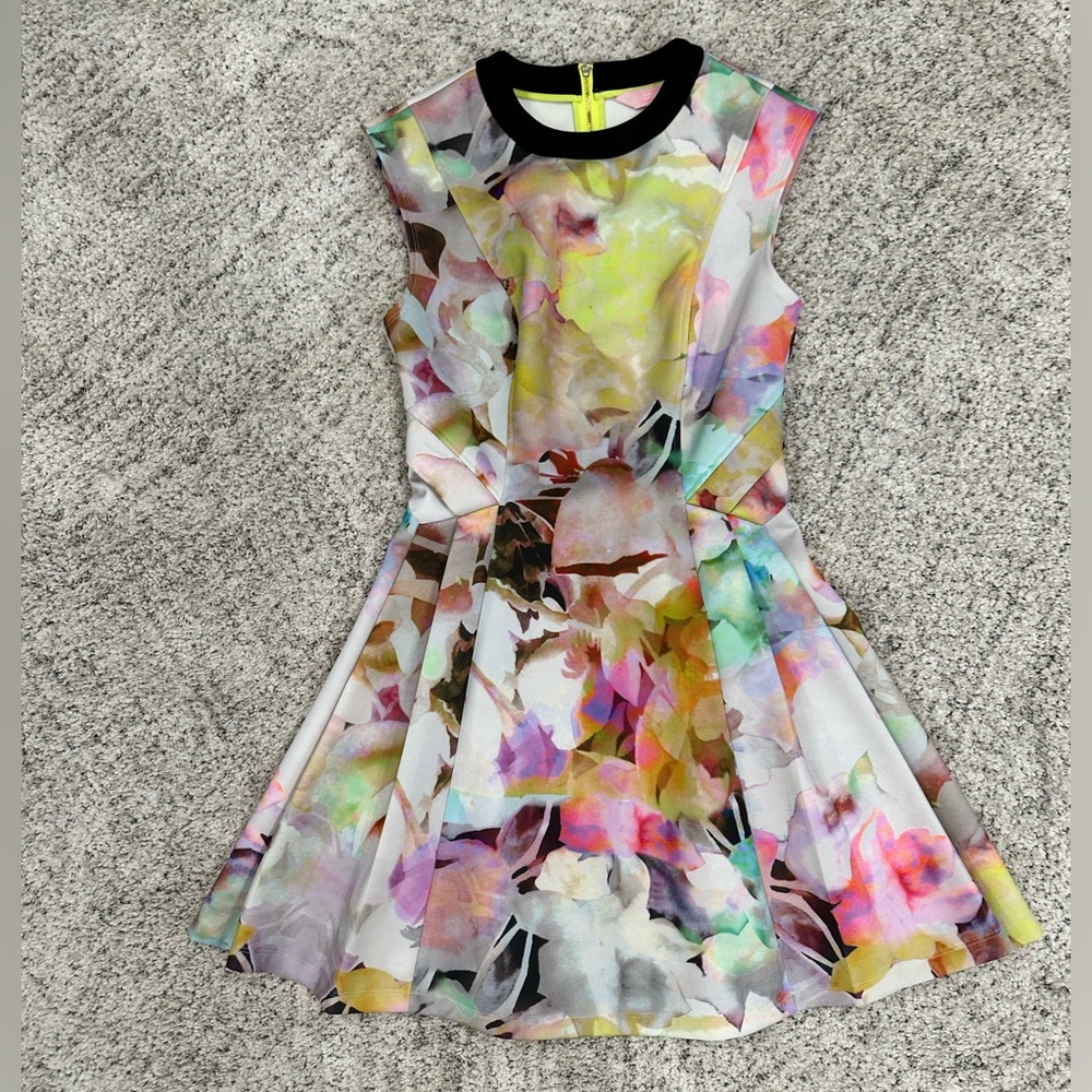 Ted Baker London Jeneyy Electric Day Dream Dress  UK2 US6  Fit & Flare floral